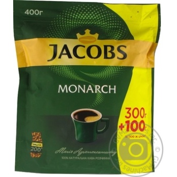 Jacobs Monarch instant coffee 300+100g - buy, prices for MegaMarket - photo 1