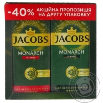 Кофе молотый Jacobs Monarch Classic + Intense 2*225г - купить, цены на NOVUS - фото 1