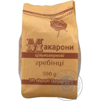Макароны Козуб продукт цельнозерновые гребешки 500г купить, цены на МегаМаркет - фото 1