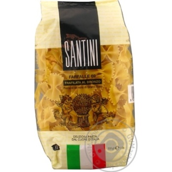 Макаронные изделия Santini Farfalle 69 500г купить, цены на МегаМаркет - фото 1