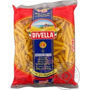 Макаронні вироби Divella Penne Ziti Rigate №27 500г купити, ціни на МегаМаркет - фото 1
