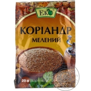 Кориандр Эко молотый 20г купить, цены на МегаМаркет - фото 1