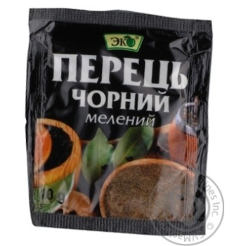 Перець Еко чорний мелений 10г купити, ціни на МегаМаркет - фото 1