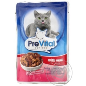 PreVital for cats  in sauce with veal food 100g - buy, prices for - photo 1