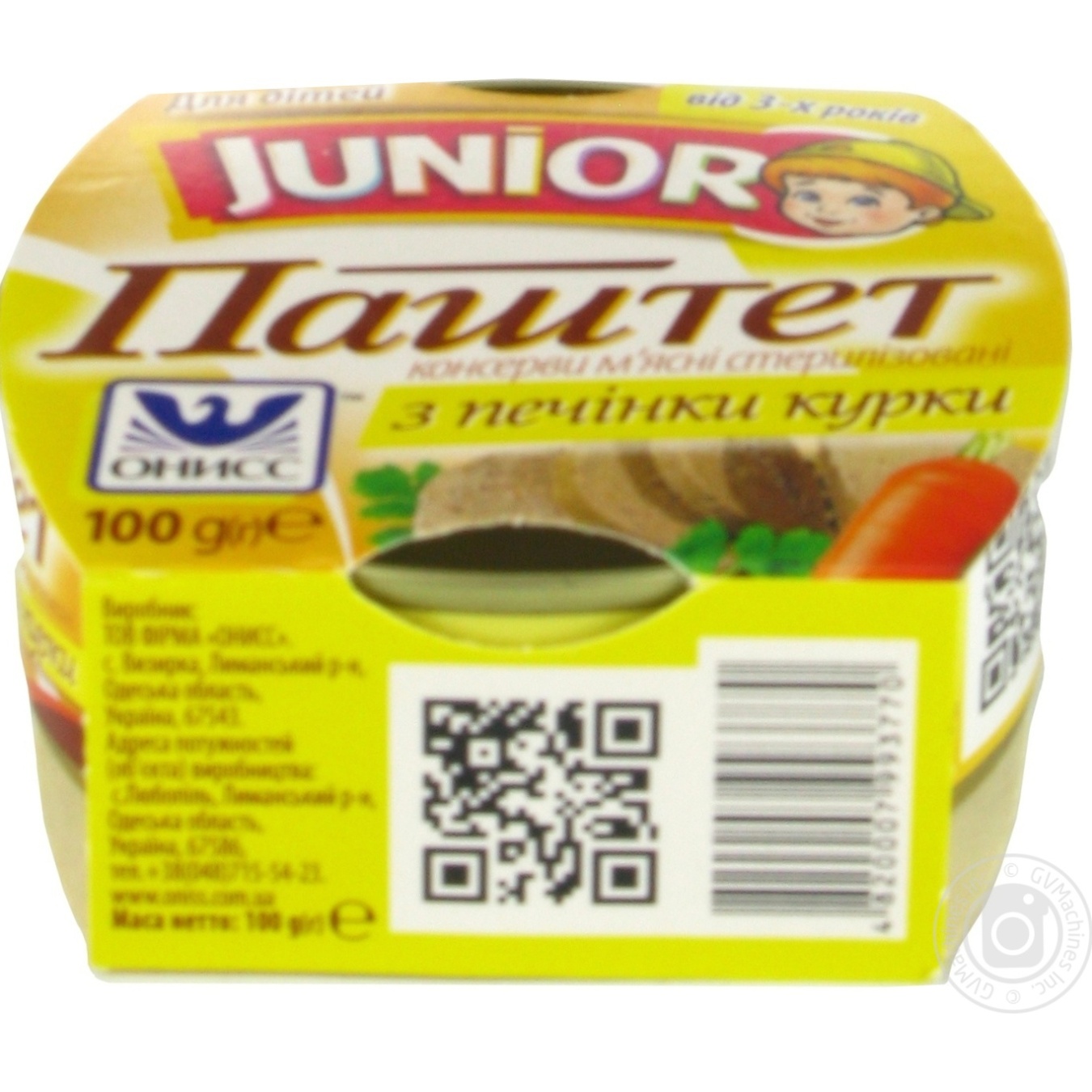 

Паштет Онисс Джуниор з печінки курки 100г
