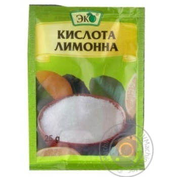 Кислота лимонна Еко харчова 25г купити, ціни на МегаМаркет - фото 1