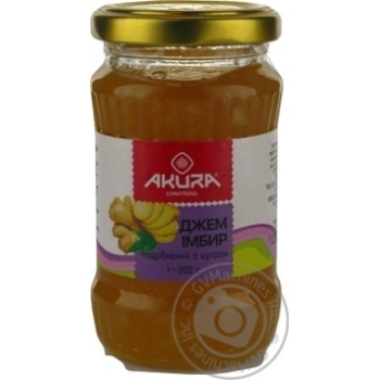 Джем Akura 200 г Імбир подріб. з цукром купити, ціни на МегаМаркет - фото 1