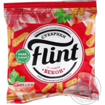 Сухарики Flint пшенично-житні зі смаком бекону 35г купити, ціни на МегаМаркет - фото 6