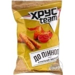 Сухарики ХрусTeam зі смаком курячих крилець барбекю 70г