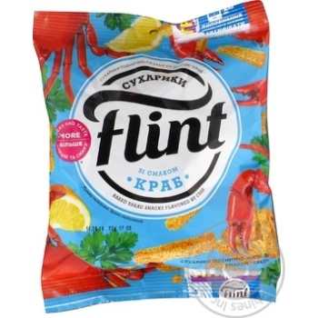 Сухарики Flint пшенично-ржаные со вкусом краба 70г купить, цены на МегаМаркет - фото 5
