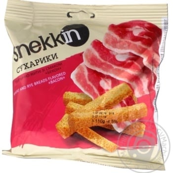 Snekkin with taste of bacon rye-wheat crispbread 110g - buy, prices for MegaMarket - photo 1