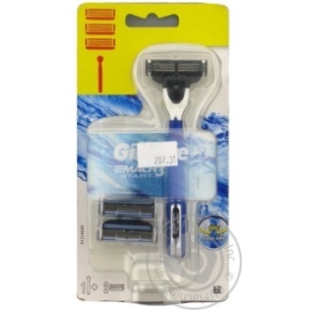 Станок для гоління Gillette Mach3 Start з ручкою Aqua Grip + 3 змінні касети купити, ціни на МегаМаркет - фото 3