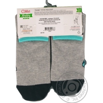 Conte Happy Cotton Gray Women's Socks 23s - buy, prices for MegaMarket - photo 2