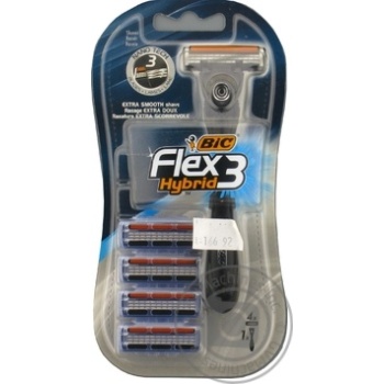 Бритва мужская BIC Flex 3 Hybrid 4шт купить, цены на МегаМаркет - фото 3