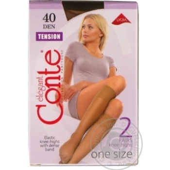 Knee highs Conte bronze polyamide for women 40den - buy, prices for MegaMarket - photo 1