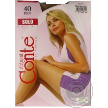 Колготи жін. поліамідні Conte Elegant Solo 40 р.3 Natural купити, ціни на МегаМаркет - фото 1