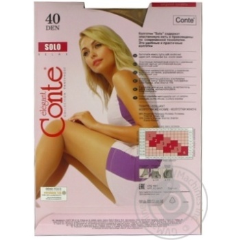 Колготы женские Conte Solo 40ден р.4 Natural - купить, цены на ULTRAMARKET - фото 4