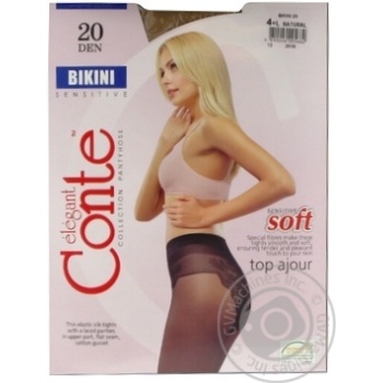 Колготи Conte Bikini 20 Den р.4 natural шт купити, ціни на МегаМаркет - фото 1