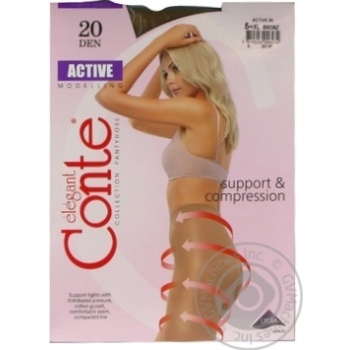Tights Conte bronze polyamide for women 20den 5size - buy, prices for MegaMarket - photo 1