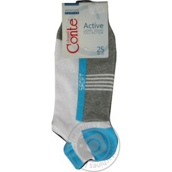 Conte Elegant Active Cotton Gray Turquoise Women's Socks 25s - buy, prices for MegaMarket - photo 3