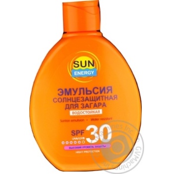 Эмульсия д/загара Sun Energy SPF30 150мл купить, цены на МегаМаркет - фото 1