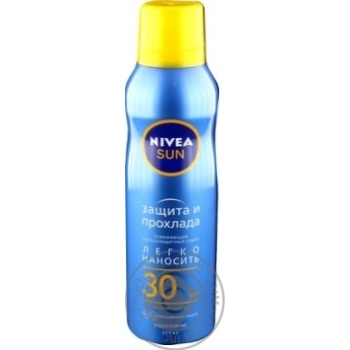 Спрей сонцезахисний Nivea Захист та прохолода SPF30 200мл купити, ціни на МегаМаркет - фото 1