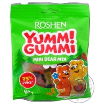 Конфеты желейные Roshen Yummi Gummi Mini Bear Mix 100г купить, цены на МегаМаркет - фото 1