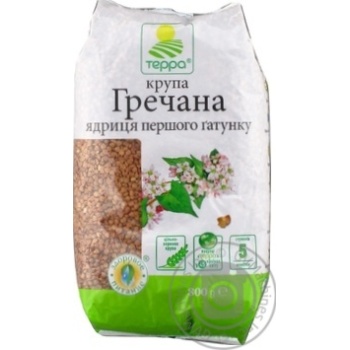 Крупа гречана Терра ядриця 1ґ 800г купити, ціни на МегаМаркет - фото 1