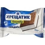 Морозиво пломбір Хрещатик на печиві з какао 75г