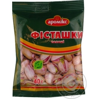 Фісташки Аромікс солоні 40г Україна купити, ціни на МегаМаркет - фото 1