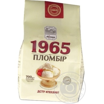 Морозиво Лімо Пломбір 1965 в паперовому пакеті 700г купити, ціни на МегаМаркет - фото 1