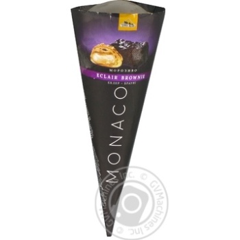 Three Bears Monaco Eclair-brownie Ice-cream in sugar cone 100g - buy, prices for MegaMarket - photo 1