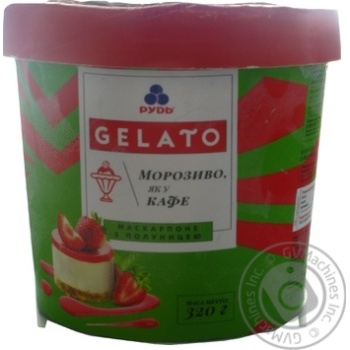 Мороженое Рудь Gelato Маскарпоне с клубникой молочное в ведре 320г - купить, цены на NOVUS - фото 2