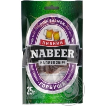 Горбуша Nabeer Пивний солоно-сушена 25г купити, ціни на МегаМаркет - фото 1