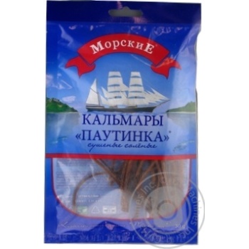 Кальмари Морські Павутинка сушені солоні 30г купити, ціни на МегаМаркет - фото 1