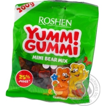 Конфеты Roshen Yummi Gummi Mini Bear Mix 200г купить, цены на МегаМаркет - фото 1