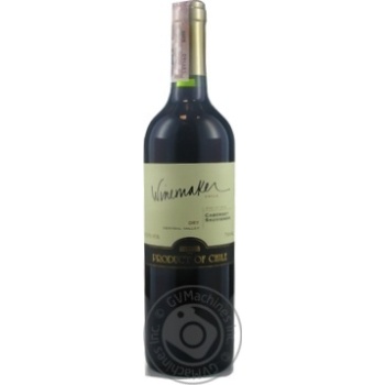 Вино Winemaker Каберне Совиньон красное сухое 13% 0,75л купить, цены на МегаМаркет - фото 1