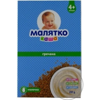 Каша Малятко молочна гречана 4+ 200г х14 купить, цены на МегаМаркет - фото 1