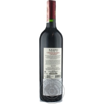 Wine cabernet sauvignon Rotschild Karmen red dry 13.5% 2008year 750ml glass bottle Chili - buy, prices for MegaMarket - photo 2