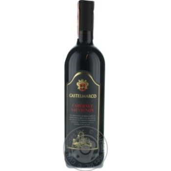 Вино Castelmarco Cabernet Sauvignon червоне сухе 0.75л х6 купити, ціни на МегаМаркет - фото 1