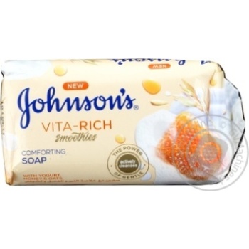 Мило Johnson`s vita rich 125 г Розслабляюче з йогуртом медом та вівсом купити, ціни на МегаМаркет - фото 1