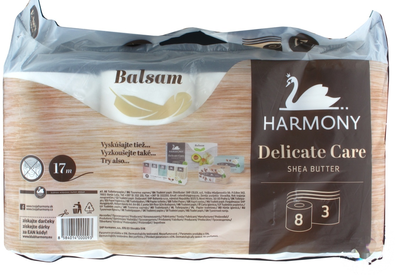 

Туалетная бумага Harmony Shea Butter 3 слоя 8шт