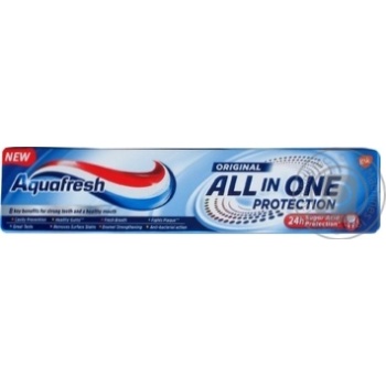 Зубна паста Aquafresh All in One оригінал 100мл купити, ціни на МегаМаркет - фото 1