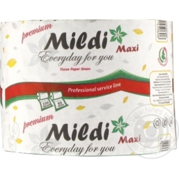 Папір туалетний Mildi Maxi зелений 65м х9 купить, цены на МегаМаркет - фото 1