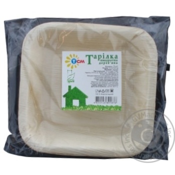 Тарілка TCM Natural дерев`яна квадратна 16,5*16,5см 3шт х20 купить, цены на МегаМаркет - фото 1