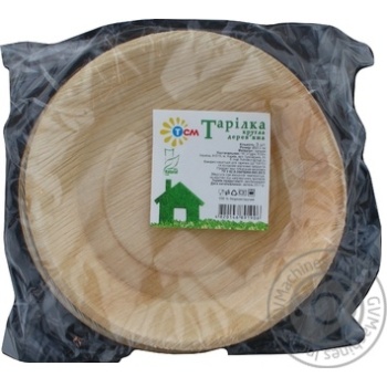 Тарілка TCM Natural дерев`яна D 20см 3шт х10 купити, ціни на МегаМаркет - фото 1