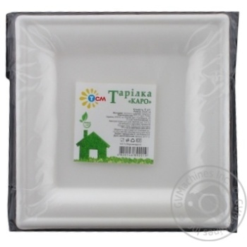 Тарілка TCM Natural Каро 20*20см 6шт х50 купити, ціни на МегаМаркет - фото 1
