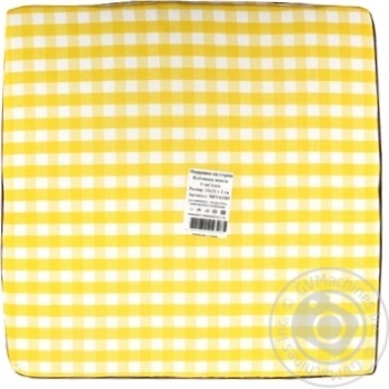 Pillow for Chairs 33*33cm Squared Yellow - buy, prices for MegaMarket - photo 1