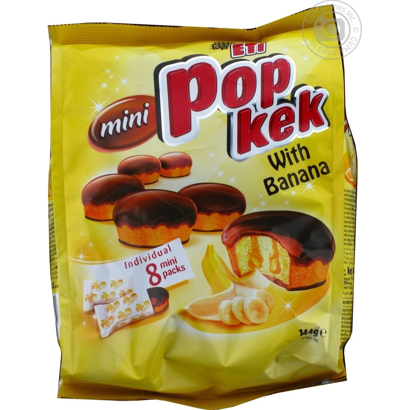 

Кексы Eti Pop kek мини с банановым соусом 8*18г 144г
