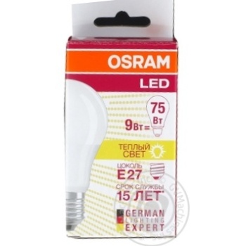 Лампа светодиодная Osram LED A75 9.5W/827 FR E27 - купить, цены на ULTRAMARKET - фото 1